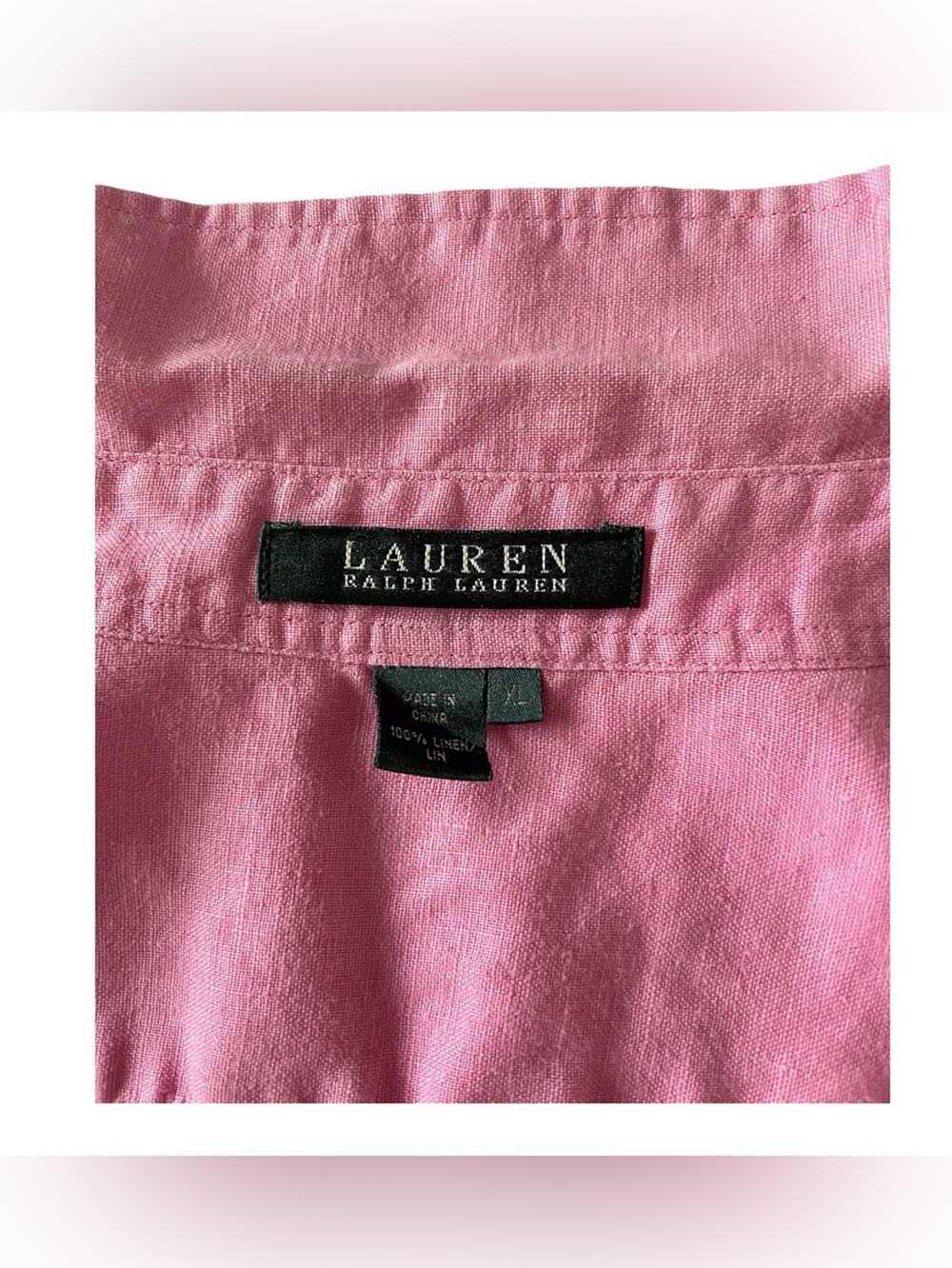 Lauren Ralph Lauren Pink Sleeveless Linen Women’s Shirt, XL - Picture 2 of 12